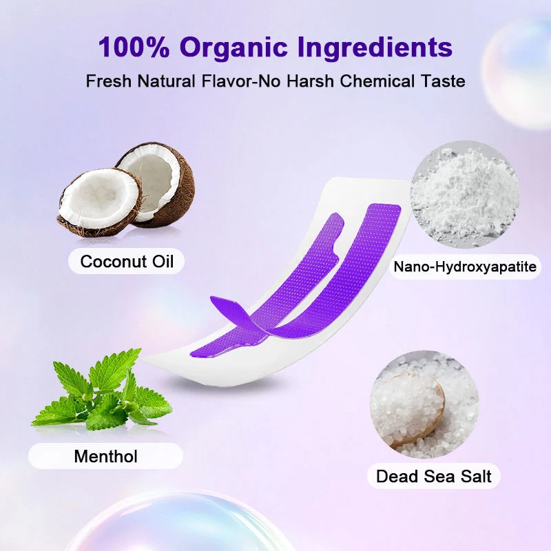 Organic ingredients: coconut oil, menthol, nano-hydroxyapatite and Dead Sea salt